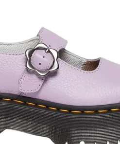 Addina Flower Buckle Leather Platform Shoes - Women's