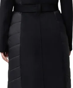 Adeline Slim-Fit Mixed Media Wool Coat with Removable Bib and Hood - Women's