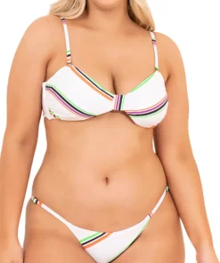 Amber Pinstripe Strapless Bandeau Bikini Top - Women's