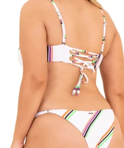 Amber Pinstripe Strapless Bandeau Bikini Top - Women's