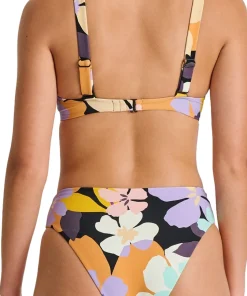 Aqua Bloom Recycled Retro High Waist Bikini Bottom - Women's