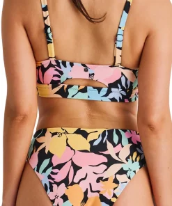 Aqua Bloom Recycled Retro High Waist Bikini Bottom - Women's