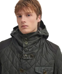 Barbour x TO KI TO Driving Quilted Waxed Jacket - Men's