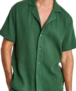 Bonded Cotton Beach Shirt - Men's