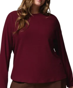 Brea Falls Grid Plus Size Crew Neck Long Sleeve T-Shirt - Women's