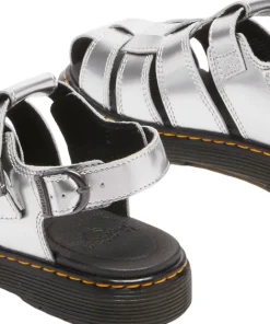 Caarys Silver Metallic Patent Lamper Sandals - Youth