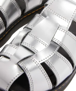 Caarys Silver Metallic Patent Lamper Sandals - Youth