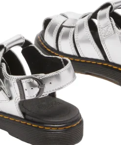Caarys Silver Metallic Patent Lamper Sandals - Junior