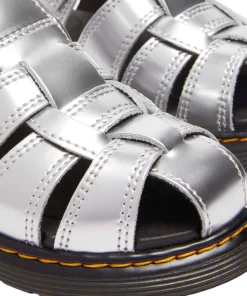 Caarys Silver Metallic Patent Lamper Sandals - Junior