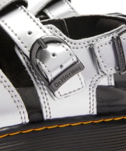 Caarys Silver Metallic Patent Lamper Sandals - Junior