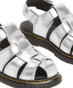 Caarys Silver Metallic Patent Lamper Sandals - Junior