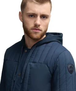Carnelian Vertical Channel Quilted Shacket - Men's