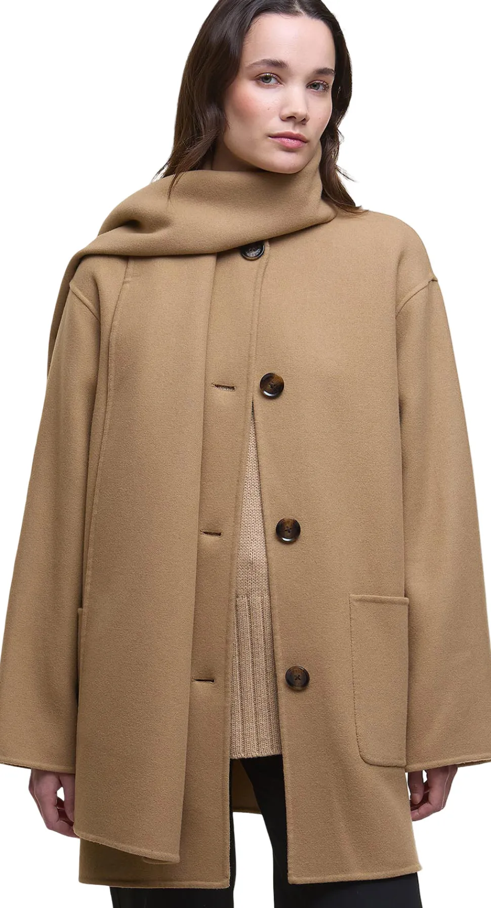 Clementine Wool Scarf Coat - Women's
