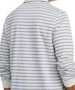 Comfort Stretch Performance Long Sleeve Stripe Polo - Men's