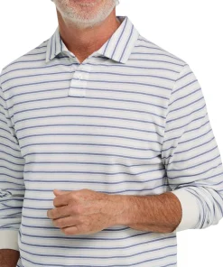 Comfort Stretch Performance Long Sleeve Stripe Polo - Men's