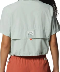 Cove Beach Woven Cropped Short Sleeve Shirt - Women's