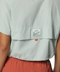Cove Beach Woven Cropped Short Sleeve Shirt - Women's