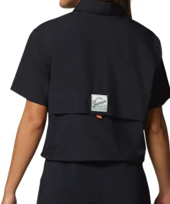 Cove Beach Woven Cropped Short Sleeve Shirt - Women's