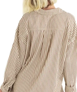 Cove Stripe Oversized Long Sleeve Shirt - Women's
