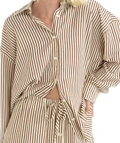 Cove Stripe Oversized Long Sleeve Shirt - Women's