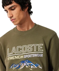 Embroidered Motif Fleece Sweatshirt - Men's