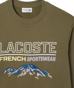 Embroidered Motif Fleece Sweatshirt - Men's