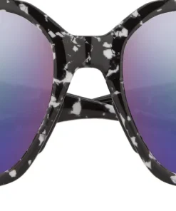 Flare Sunglasses - Black Marble - ChromaPop Polarized Violet Mirror Lens