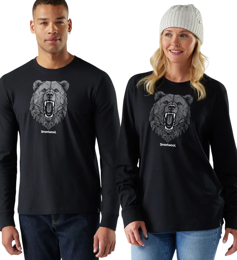 Geometric Bear Long Sleeve Graphic T-Shirt - Men's