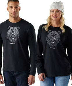 Geometric Bear Long Sleeve Graphic T-Shirt - Men's
