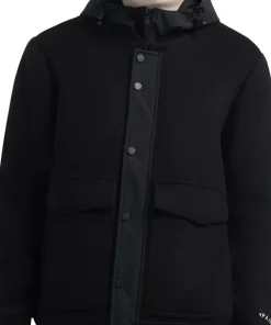 Hader Wool Blend Bomber Jacket with Removable Hooded Bib - Men's
