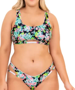 Hailey Pinstripe Double Layer Bikini Bottom - Women's