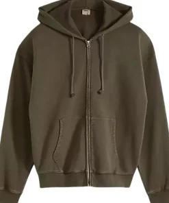 Hayes Boxy Grunge Wash Full-Zip Sweatshirt - Men's