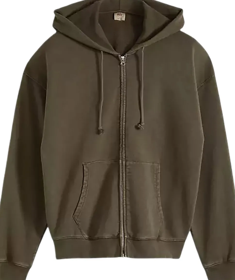 Hayes Boxy Grunge Wash Full-Zip Sweatshirt - Men's