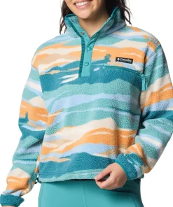 Helvetia II Printed Cropped Half Snap Fleece Pullover - Women's