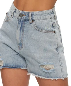 High Rise Denim Shorts - Women's