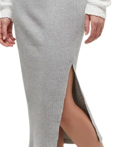 High-Rise Knit Rib Midi Skirt - Women's