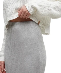 High-Rise Knit Rib Midi Skirt - Women's