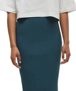 High-Rise Knit Rib Midi Skirt - Women's
