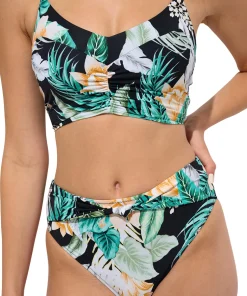 High-Waist Swim Bottom with Front Knot - Women's