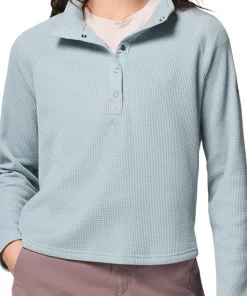 Holly Hideaway Waffle Knit Half Snap Top - Women's