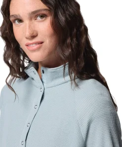 Holly Hideaway Waffle Knit Half Snap Top - Women's