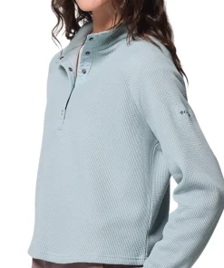 Holly Hideaway Waffle Knit Half Snap Top - Women's