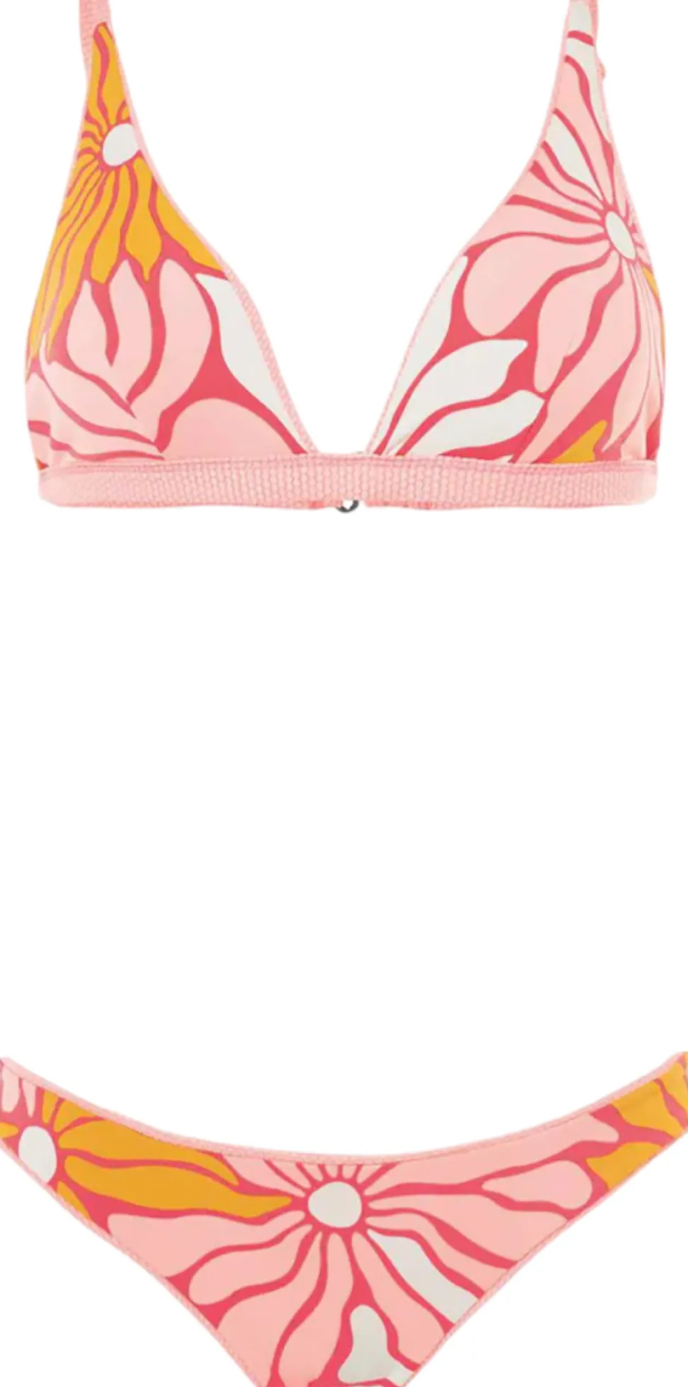 Ivy Coral Salmon Fixed Triangle Bikini Top - Women's
