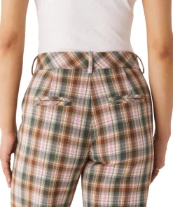 Jane Double Weave Plaid Straight Leg Pant - Women's