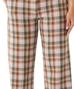 Jane Double Weave Plaid Straight Leg Pant - Women's