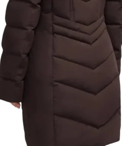 January Down Chevron Puffer Jacket with Detachable Hood Fur - Women's