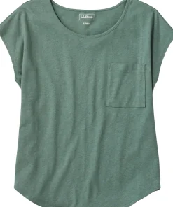 Lakeside Linen/Cotton Short Sleeve Scoopneck T-Shirt - Women's