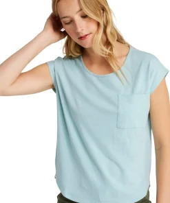 Lakeside Linen/Cotton Short Sleeve Scoopneck T-Shirt - Women's