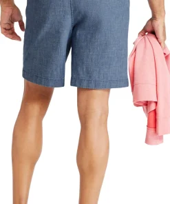 Lakewashed Stretch Chambray Pull-On Shorts 8" - Men's