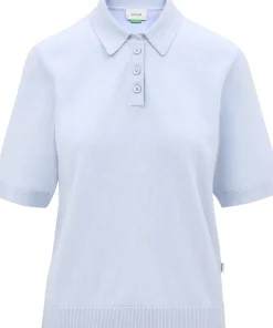 Letna Merino Blend Light Sweater Knit Polo - Women's